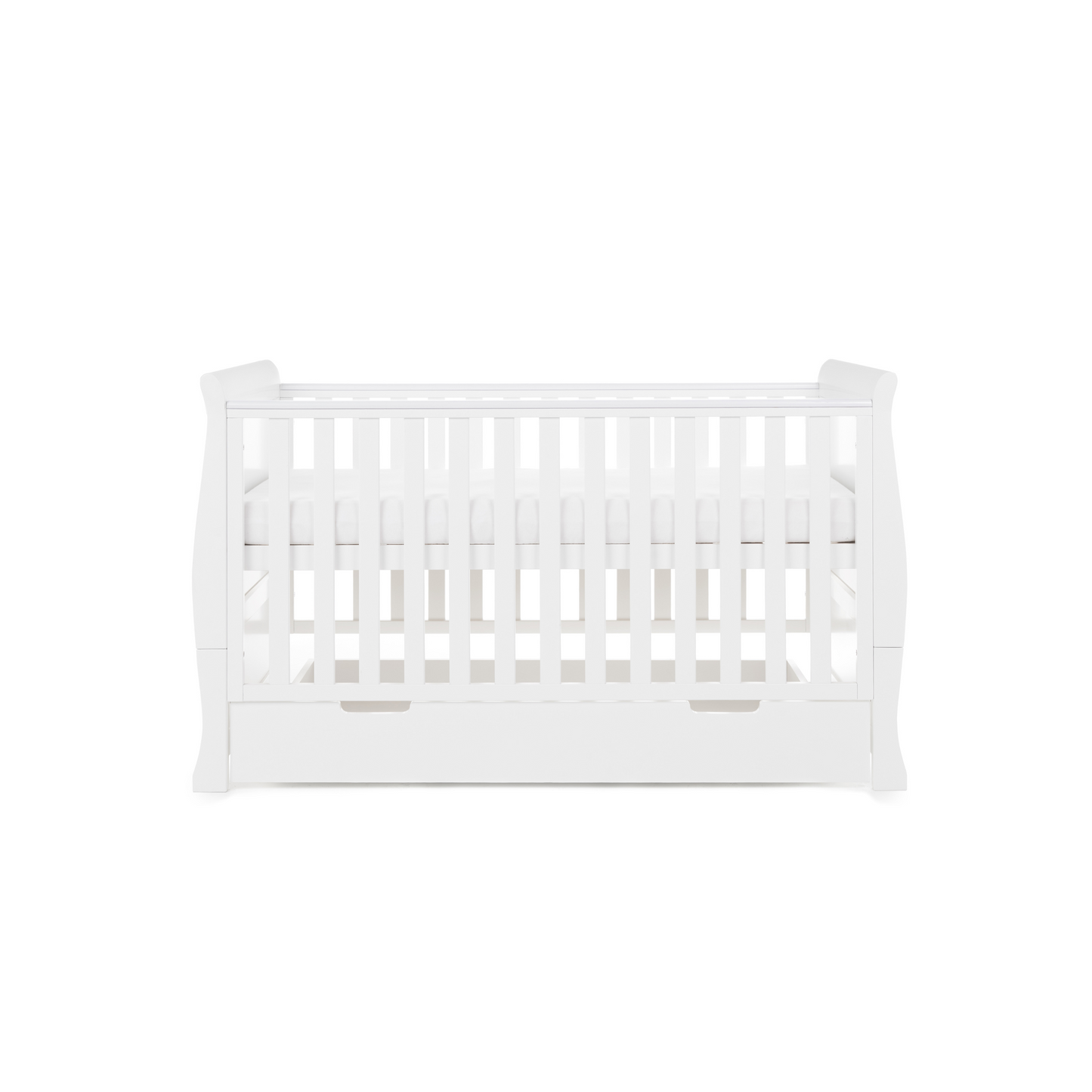 Obaby Stamford Classic Sleigh Cot Bed - White 140 x 70