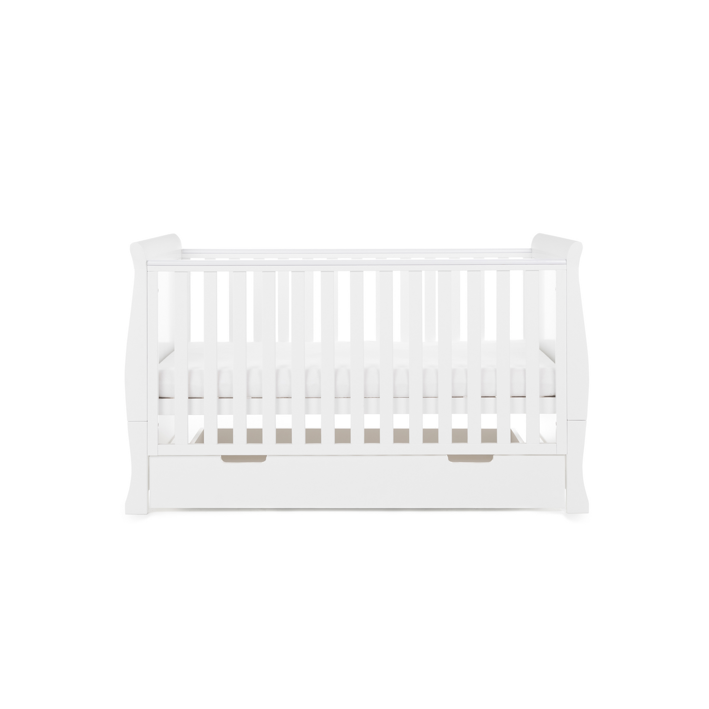 Obaby Stamford Classic Sleigh Cot Bed - White 140 x 70