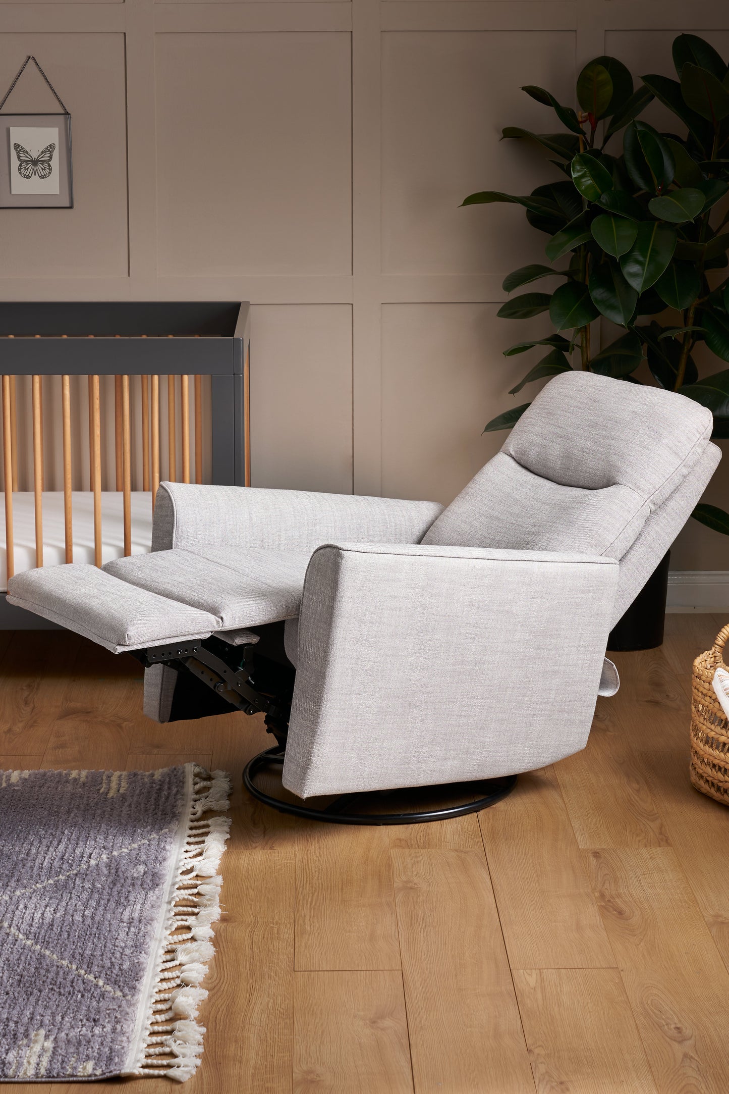 Obaby Savannah Swivel Glider Recliner Chair – Pebble