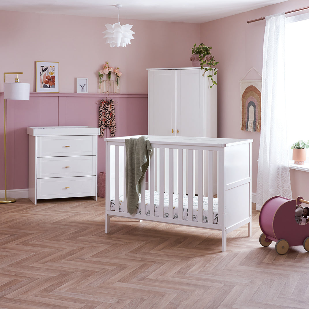 Obaby Evie Mini 3 Piece Room Set - White 120 x 60