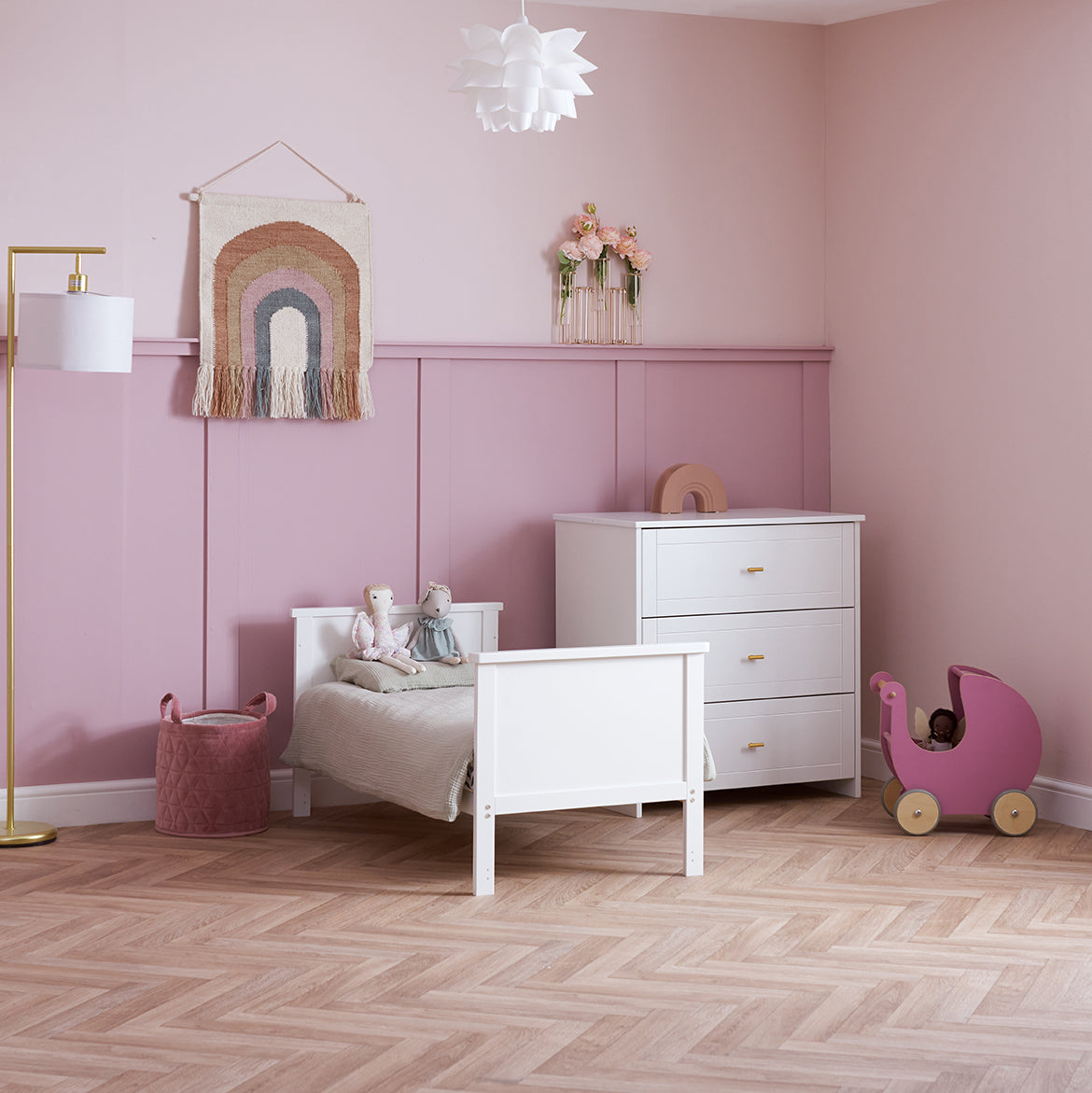 Obaby Evie Mini 3 Piece Room Set - White 120 x 60