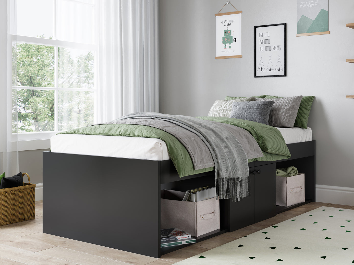 Kidsaw Low Single Cabin Bed - Black
