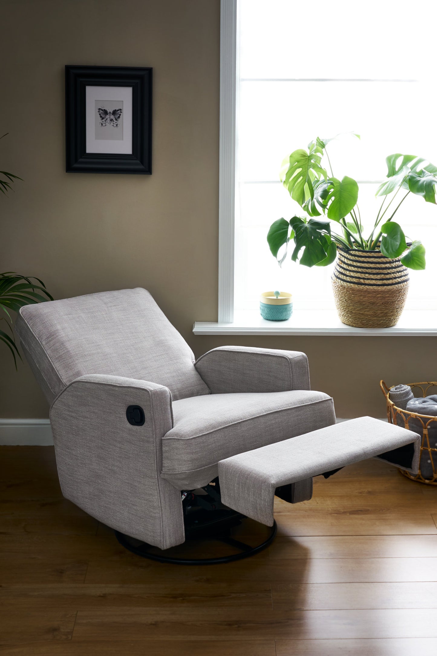 Obaby Madison Swivel Glider Recliner Chair - Pebble