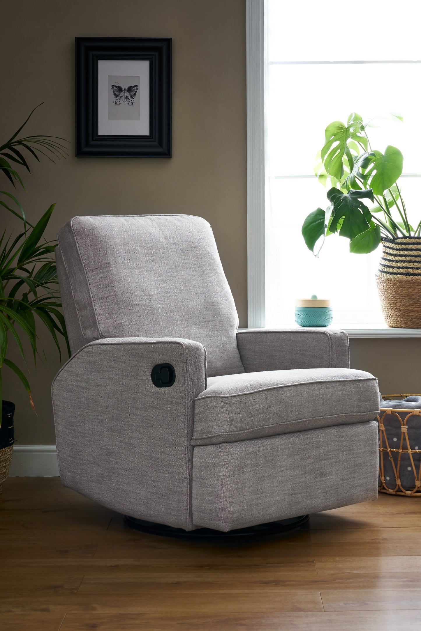 Obaby Madison Swivel Glider Recliner Chair - Pebble
