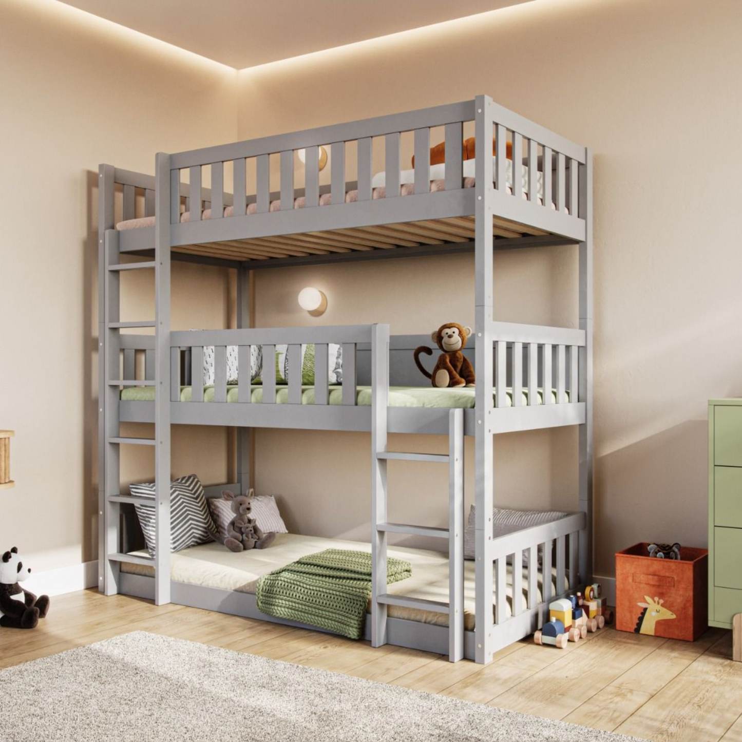 Flair Bea Triple High Wooden Bunk Bed