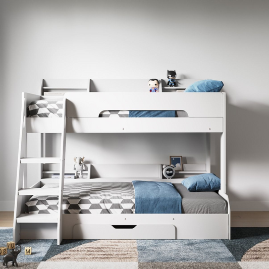 Flair Flick Triple Bunk Bed With Storage - White