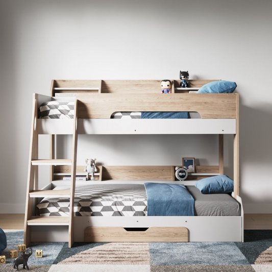 Flair Flick Triple Bunk Bed With Storage - Oak