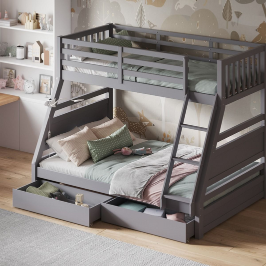 Flair Furnishings Ollie Triple Bunk Bed - Grey