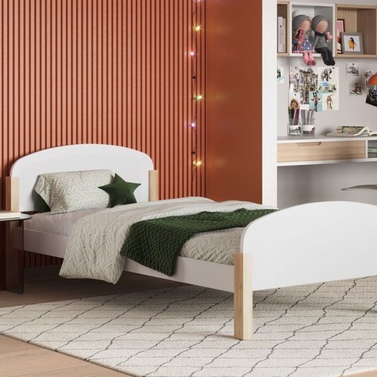 Noomi Seto White and Pine Single Bed (FSC-CERTIFIED)