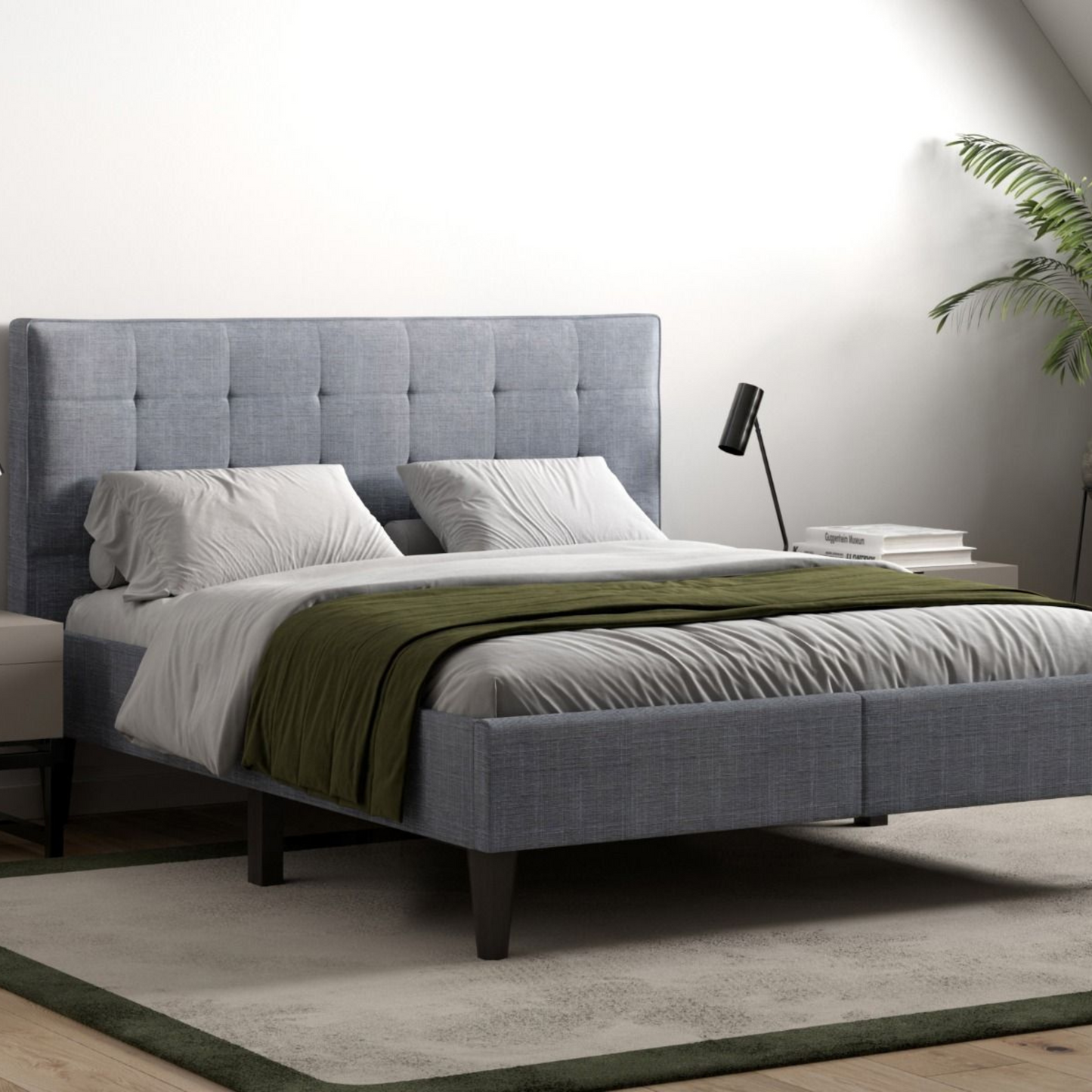 Flair Perth Linen Fabric Bed Grey