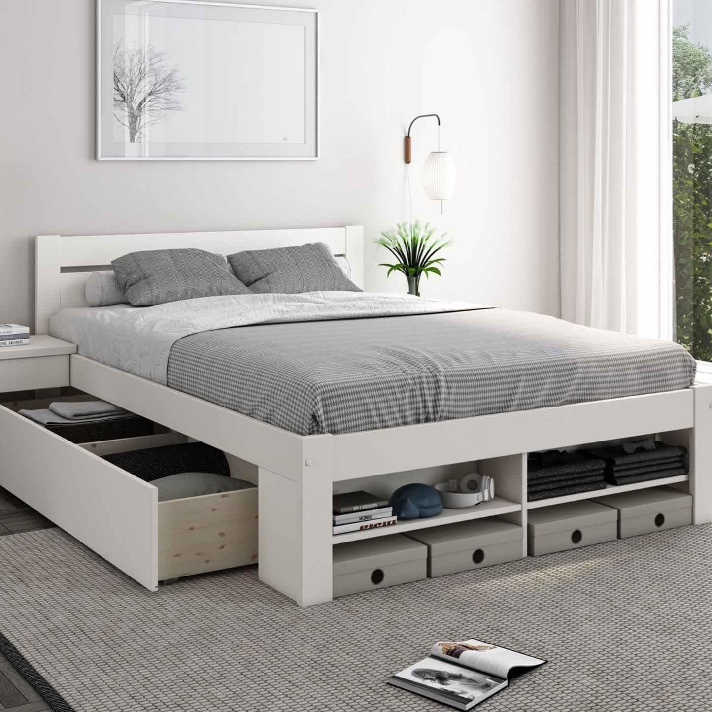 Noomi Pradis Storage Bed White (FSC-CERTIFIED)