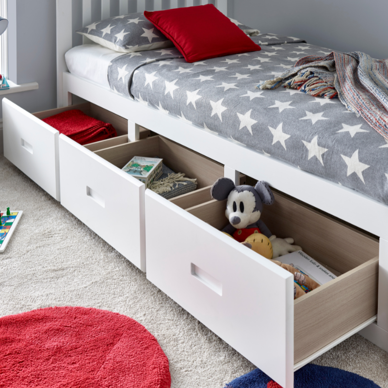 Bedmaster Quest White Wooden 3 Drawer Bed