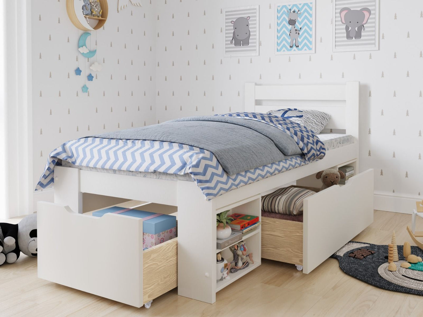 Noomi Hansa Storage Bed White