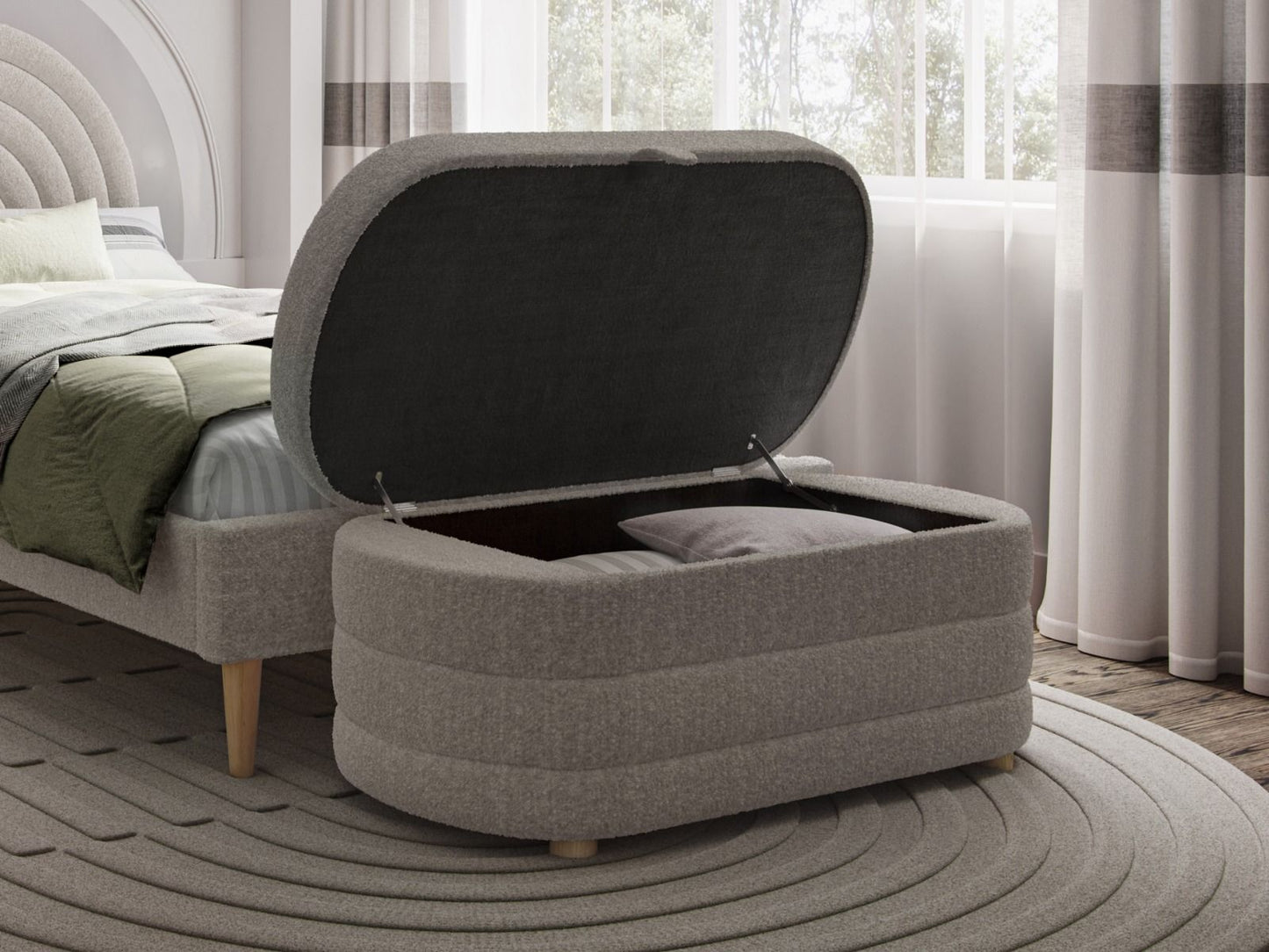 Flair Ava Boucle Fabric Single Bed