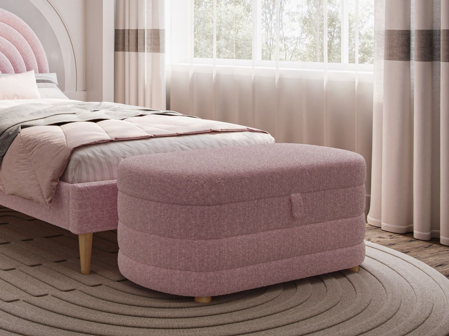 Flair Ava Boucle Fabric Single Bed