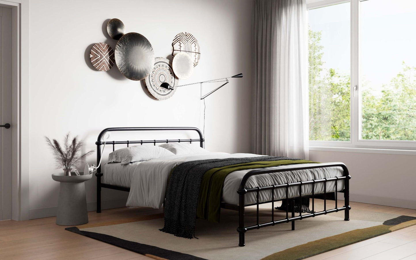 Flair Compton Black Metal Bed