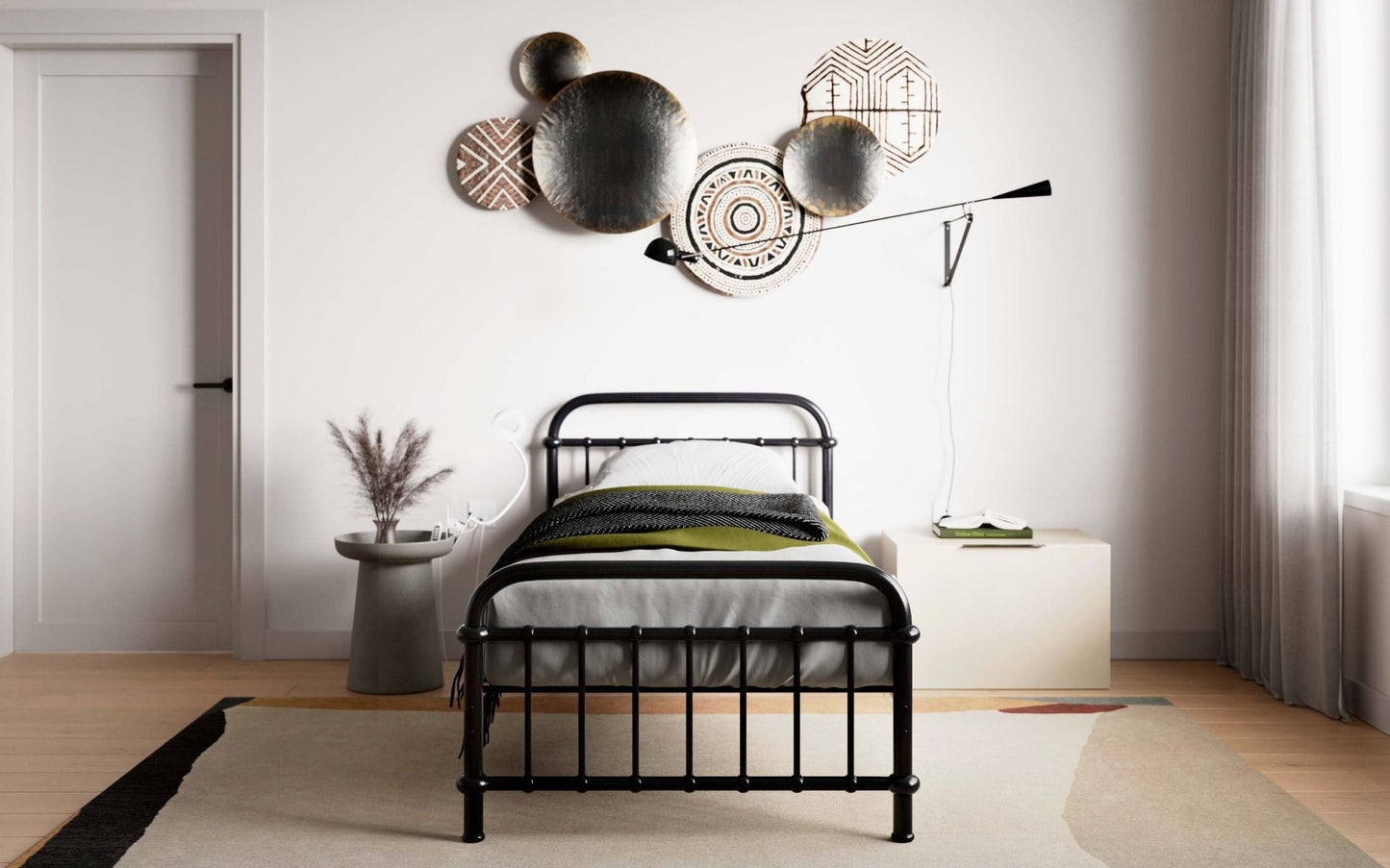Flair Compton Black Metal Bed