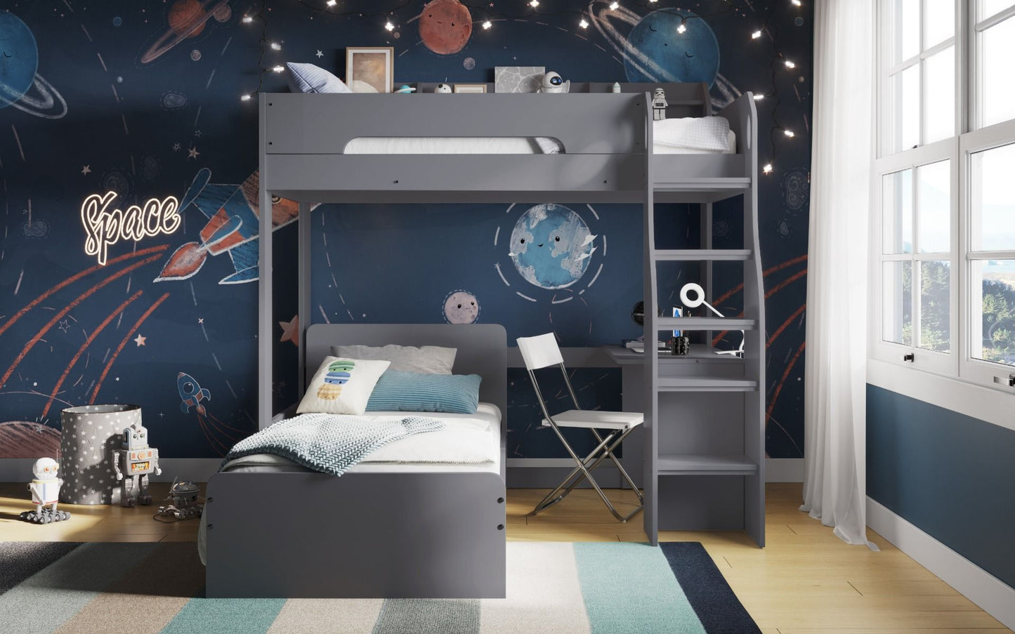 Flair Cosmic L shaped Single/Single Bunk Bed