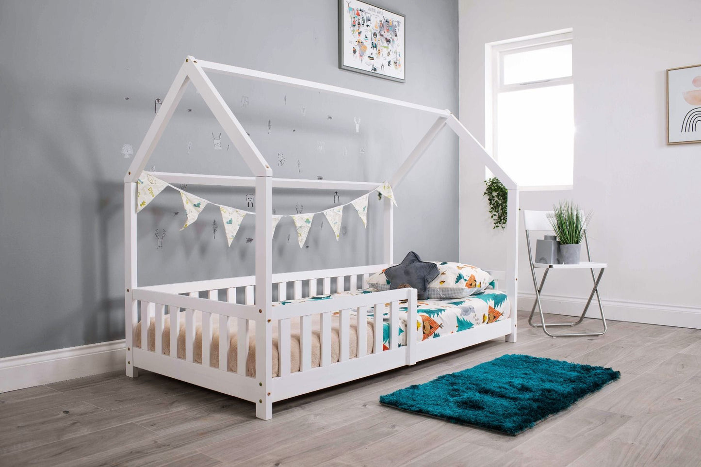 Flair Wooden Explorer Playhouse Bed With Rails