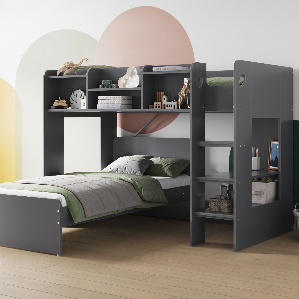 Flair Wizard Junior L Shaped Bunk Bed - Grey