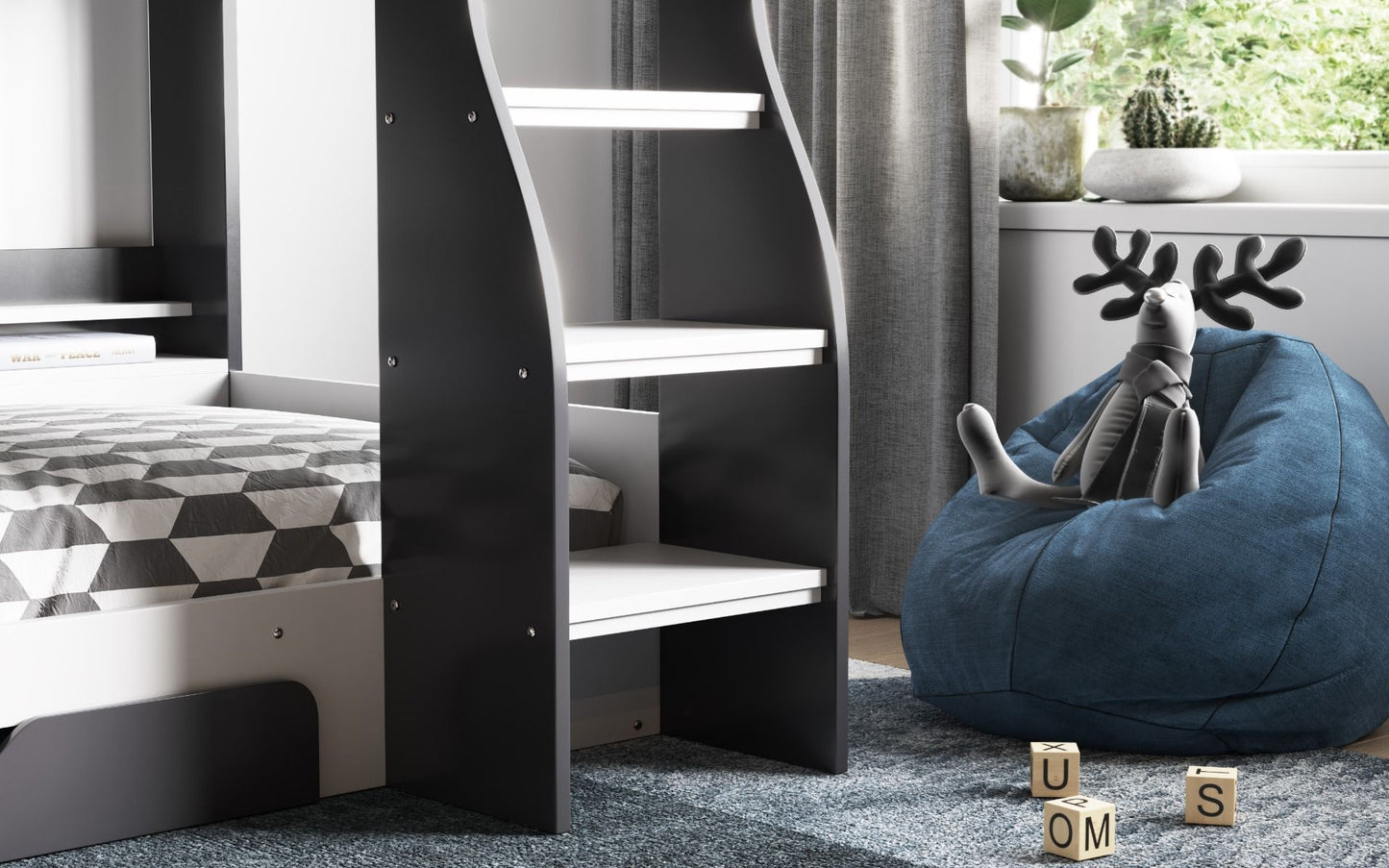 Flair Furnishings Flick Bunk Bed - Grey