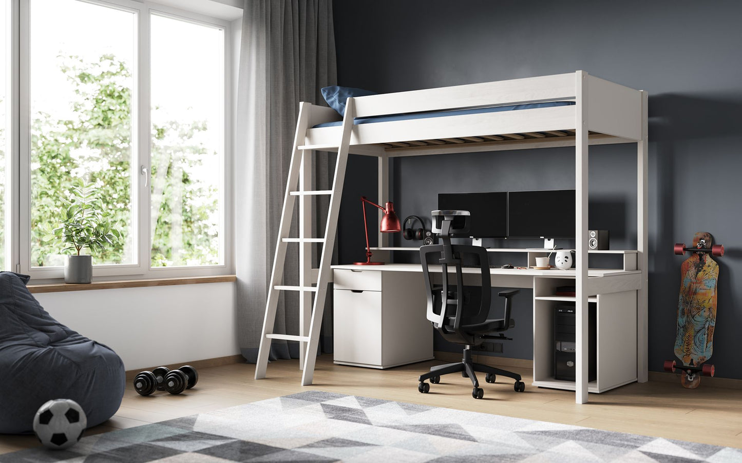 Noomi Tera Solid Wood Small Double Gaming High Sleeper (FSC-CERTIFIED)