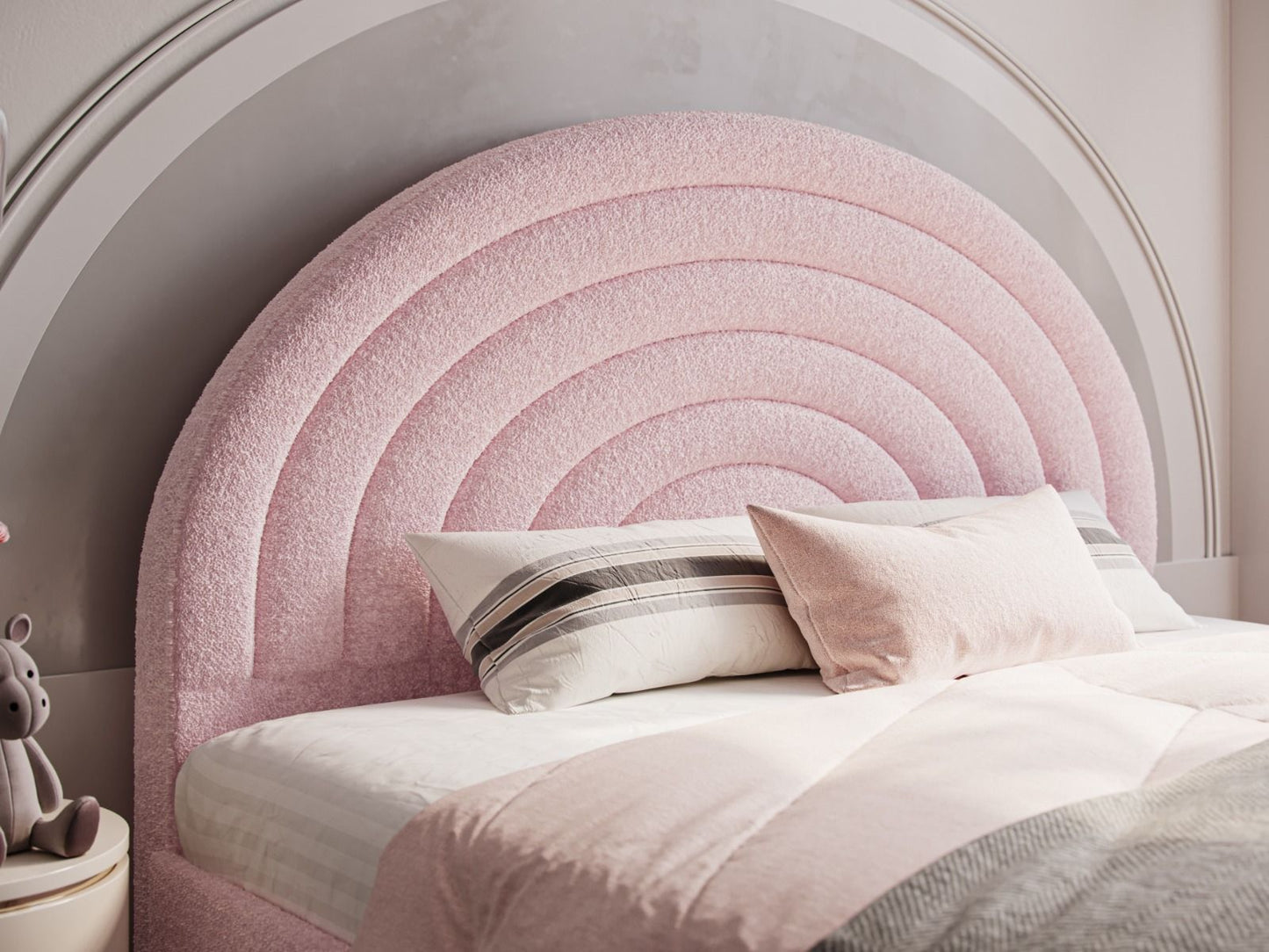 Flair Ava Boucle Fabric Double Bed