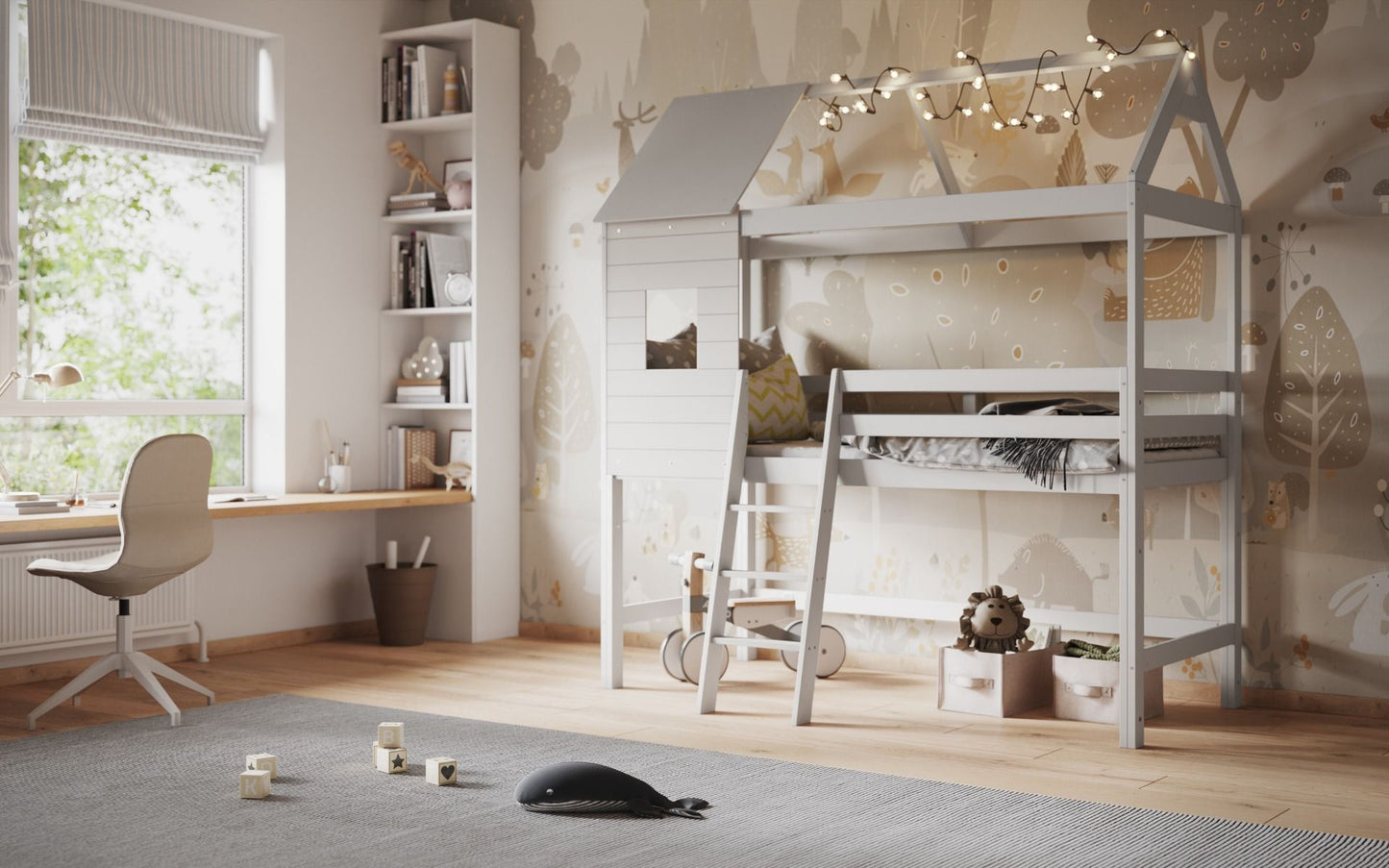 Flair White Wooden Hideaway Treehouse Midsleeper