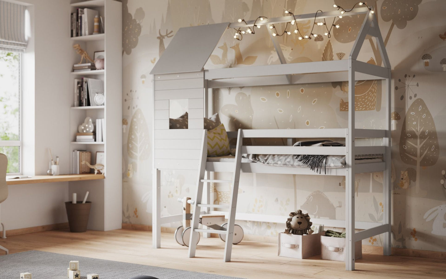 Flair White Wooden Hideaway Treehouse Midsleeper