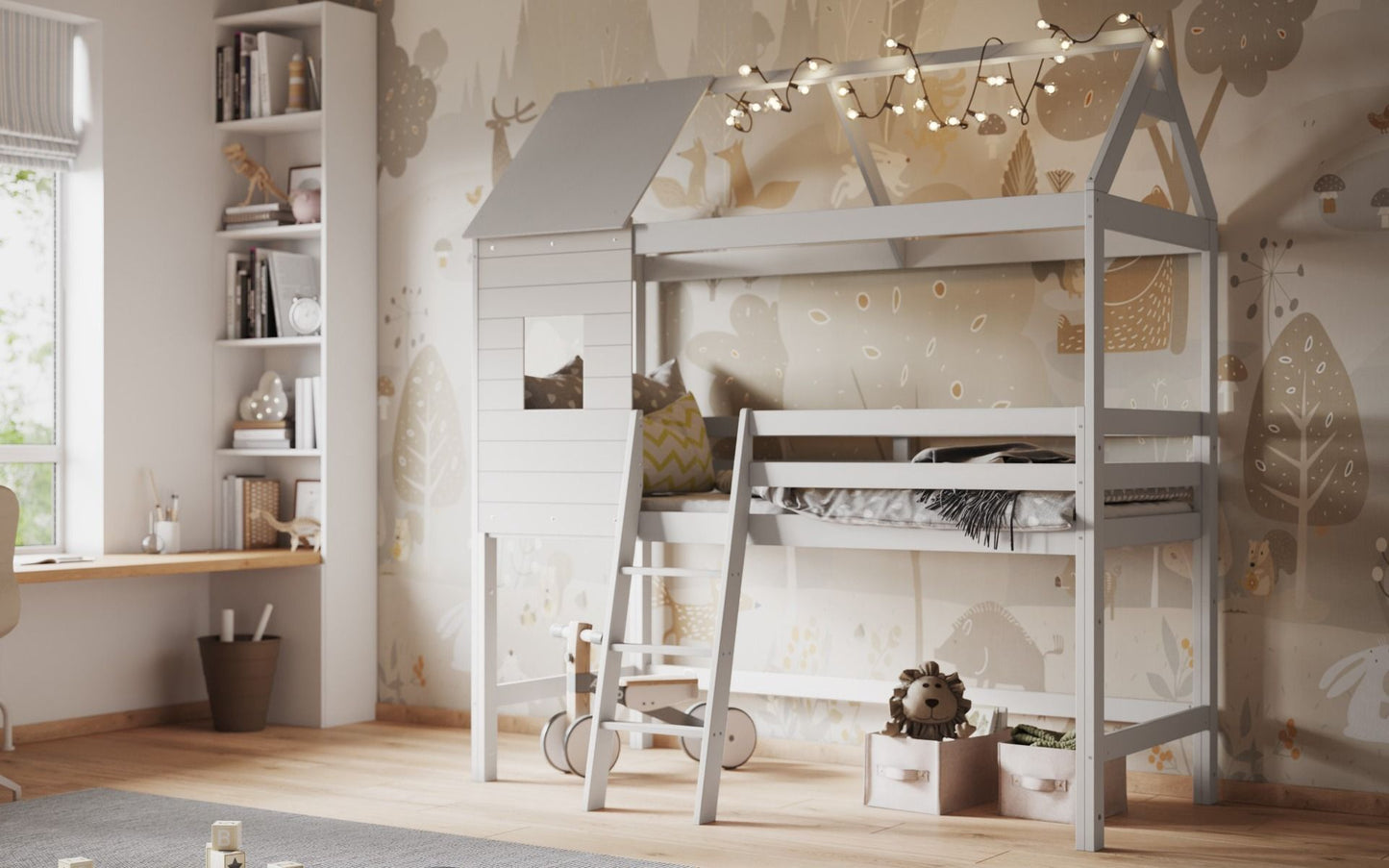Flair White Wooden Hideaway Treehouse Midsleeper