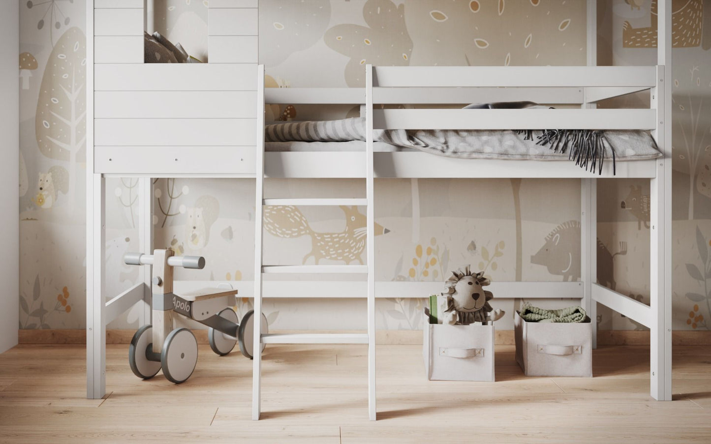 Flair White Wooden Hideaway Treehouse Midsleeper