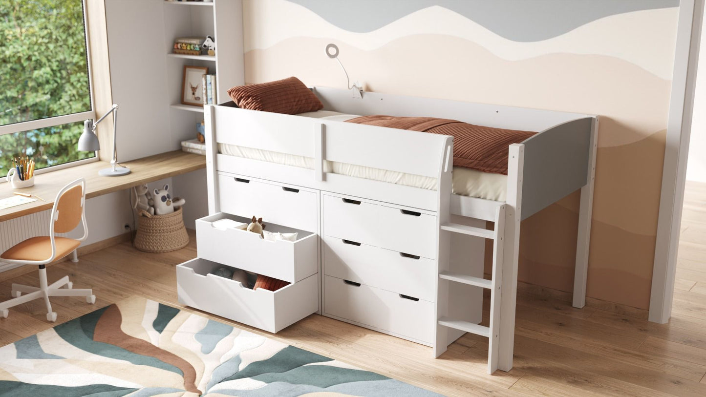 Flair Loop Midsleeper Bed Storage Set
