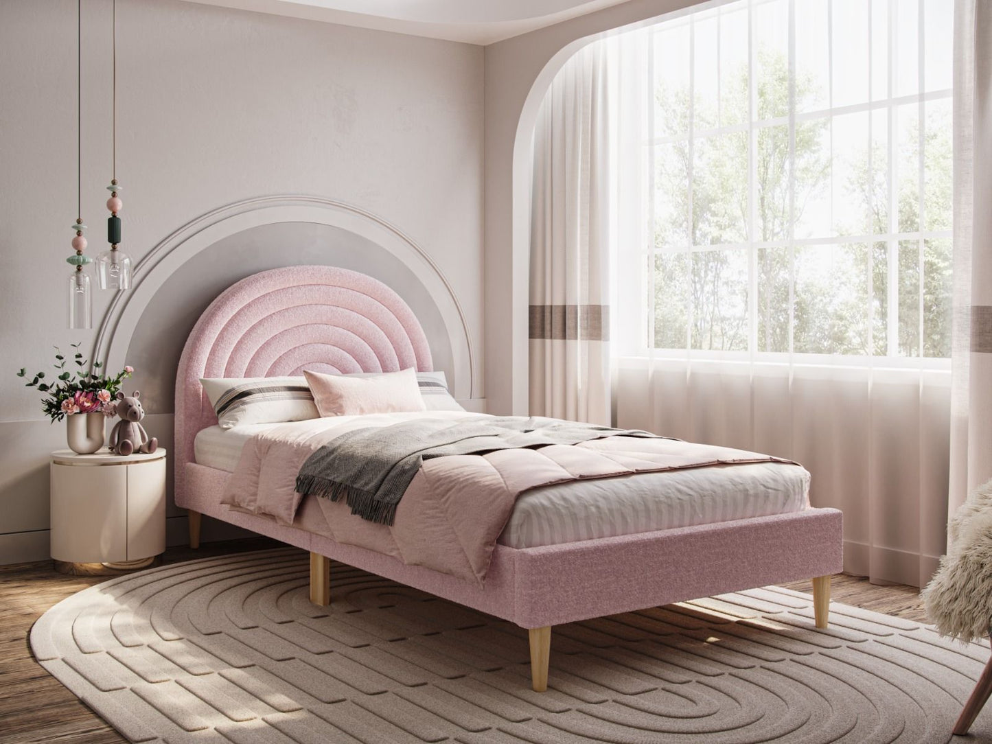 Flair Ava Boucle Fabric Single Bed