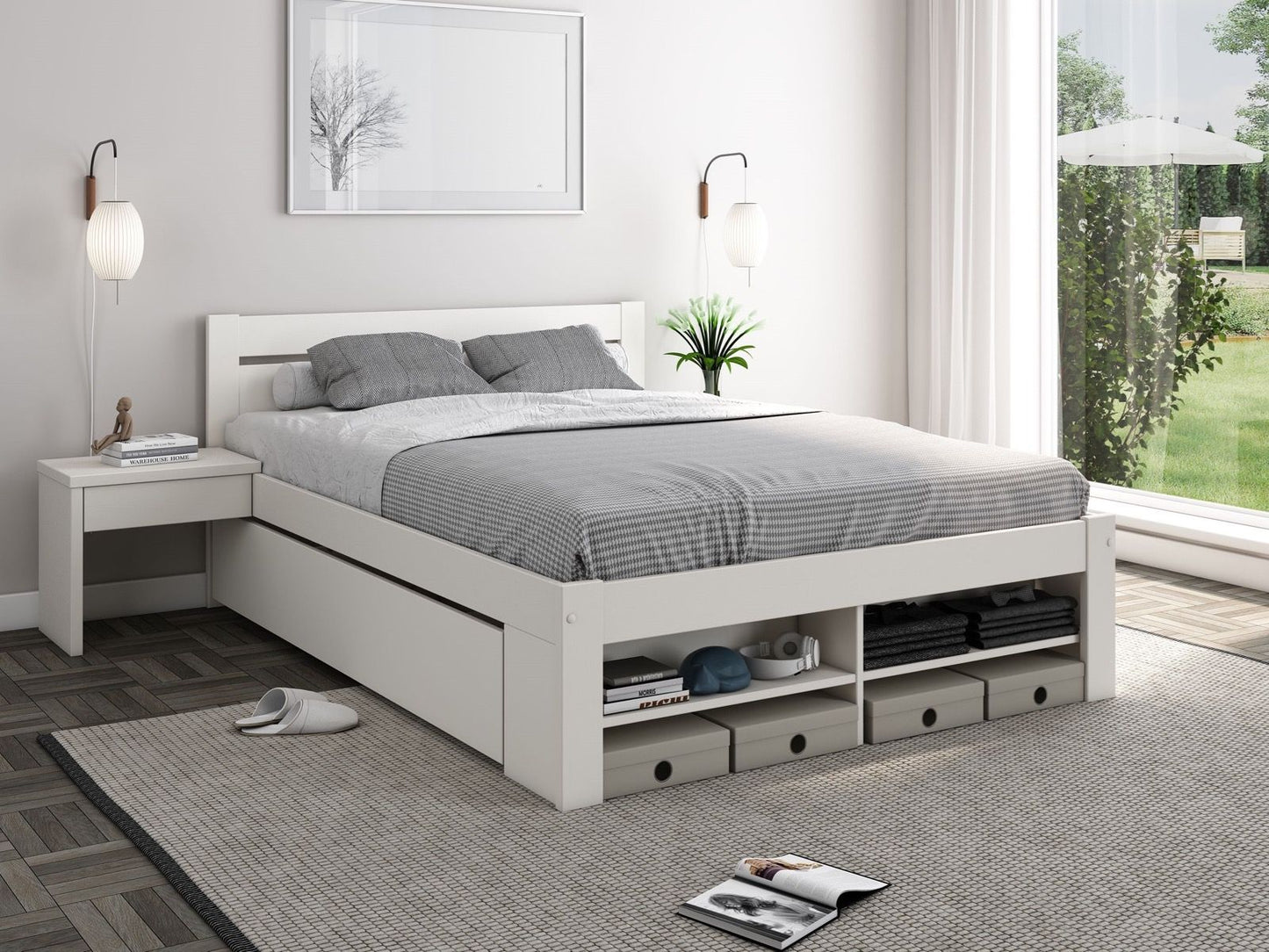 Noomi Pradis Storage Bed White (FSC-CERTIFIED)