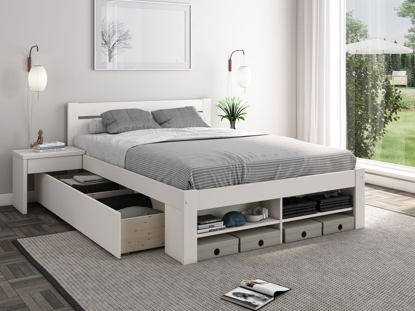 Noomi Pradis Storage Bed White (FSC-CERTIFIED)