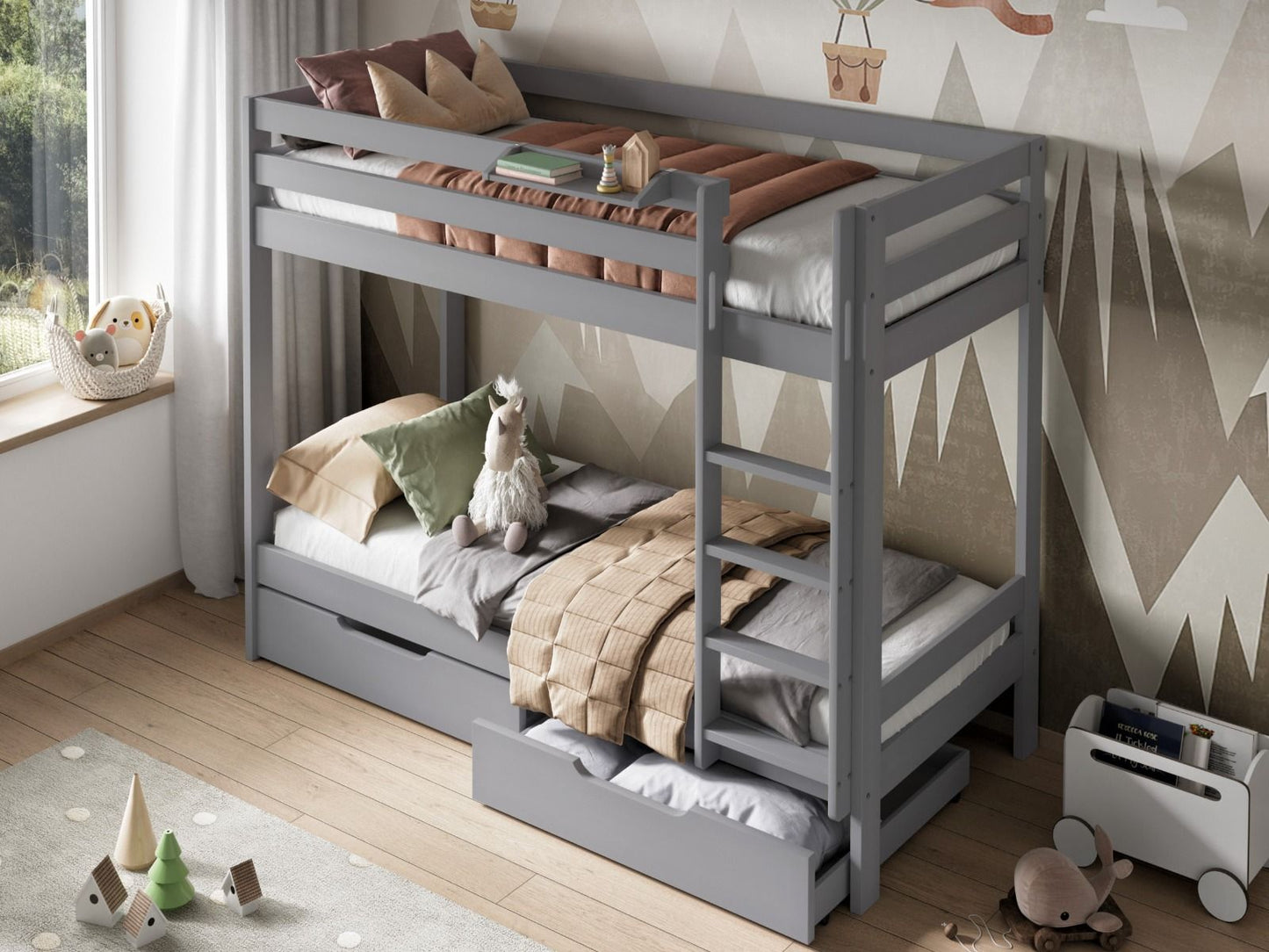 Noomi Nora Solid Wood Bunk Bed with Optional Storage (FSC-CERTIFIED)