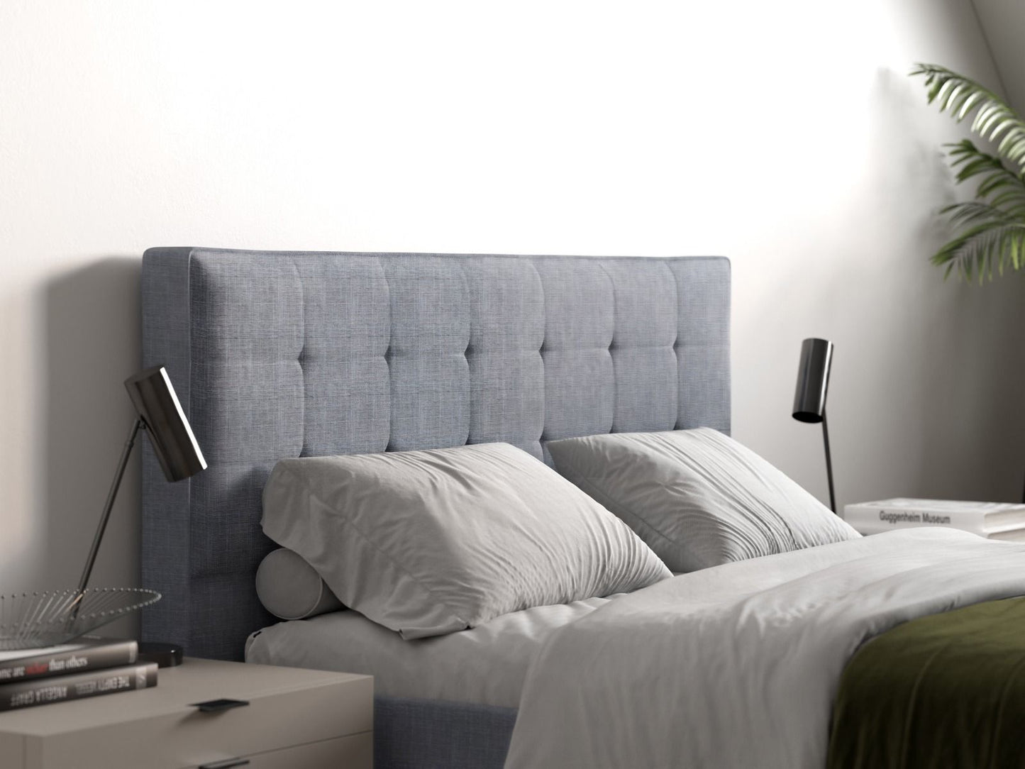 Flair Perth Linen Fabric Bed Grey