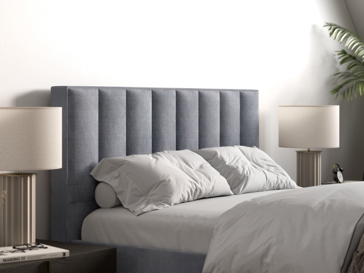 Flair Riverside Linen Fabric Bed Grey