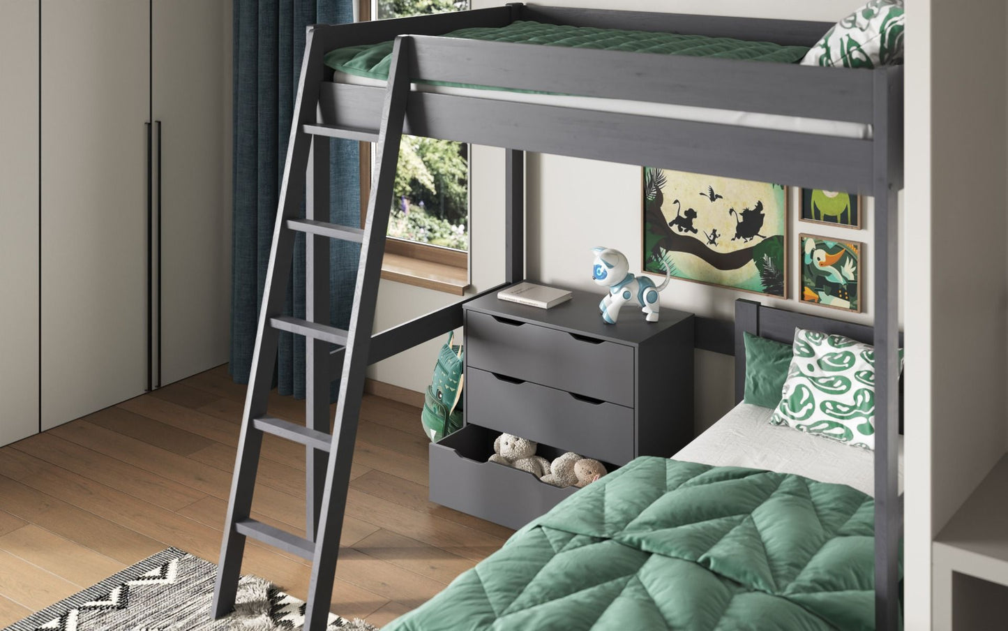 Noomi Tera High Sleeper with L Shaped Bed (FSC-CERTIFIED)