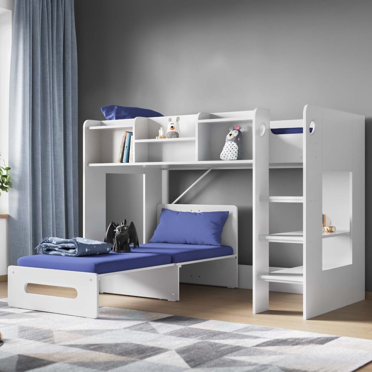 Flair Wizard Junior Mid High Sleeper With Pull Out Futon
