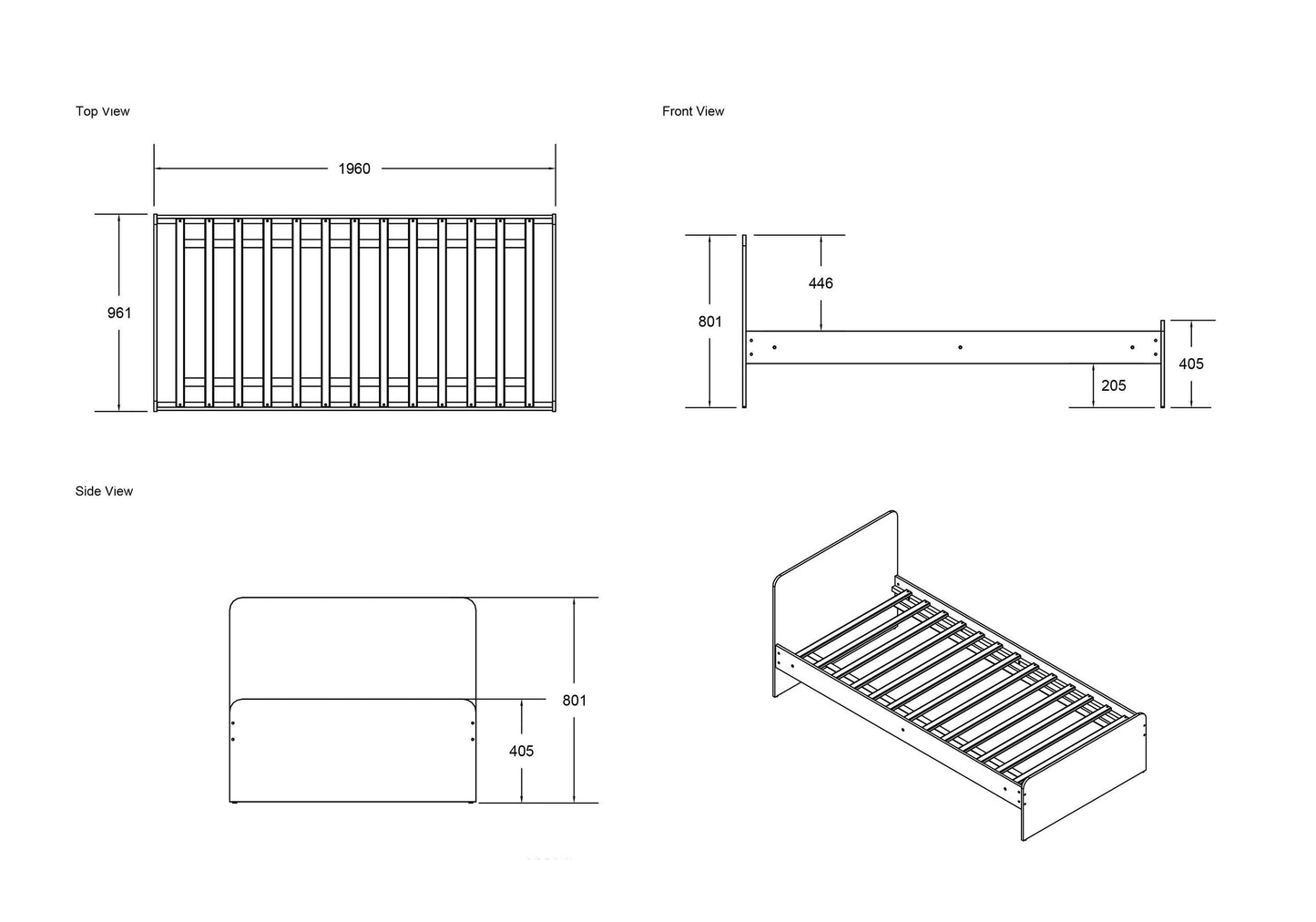 Flair Wizard Single Bed Frame - White